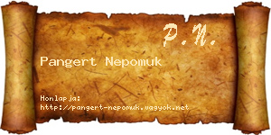 Pangert Nepomuk névjegykártya